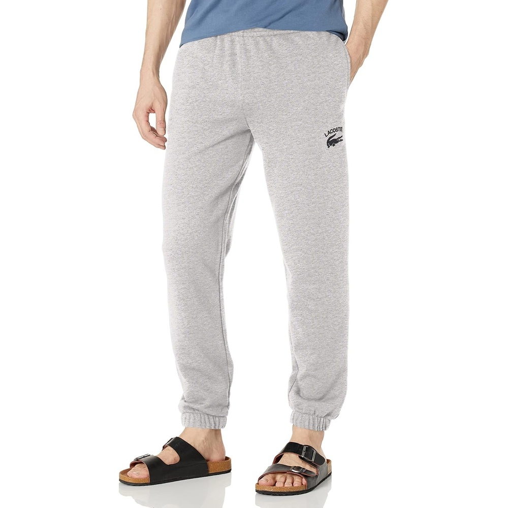 image:imageLacoste Mens Logo Trim SweatpantsSilver Chine