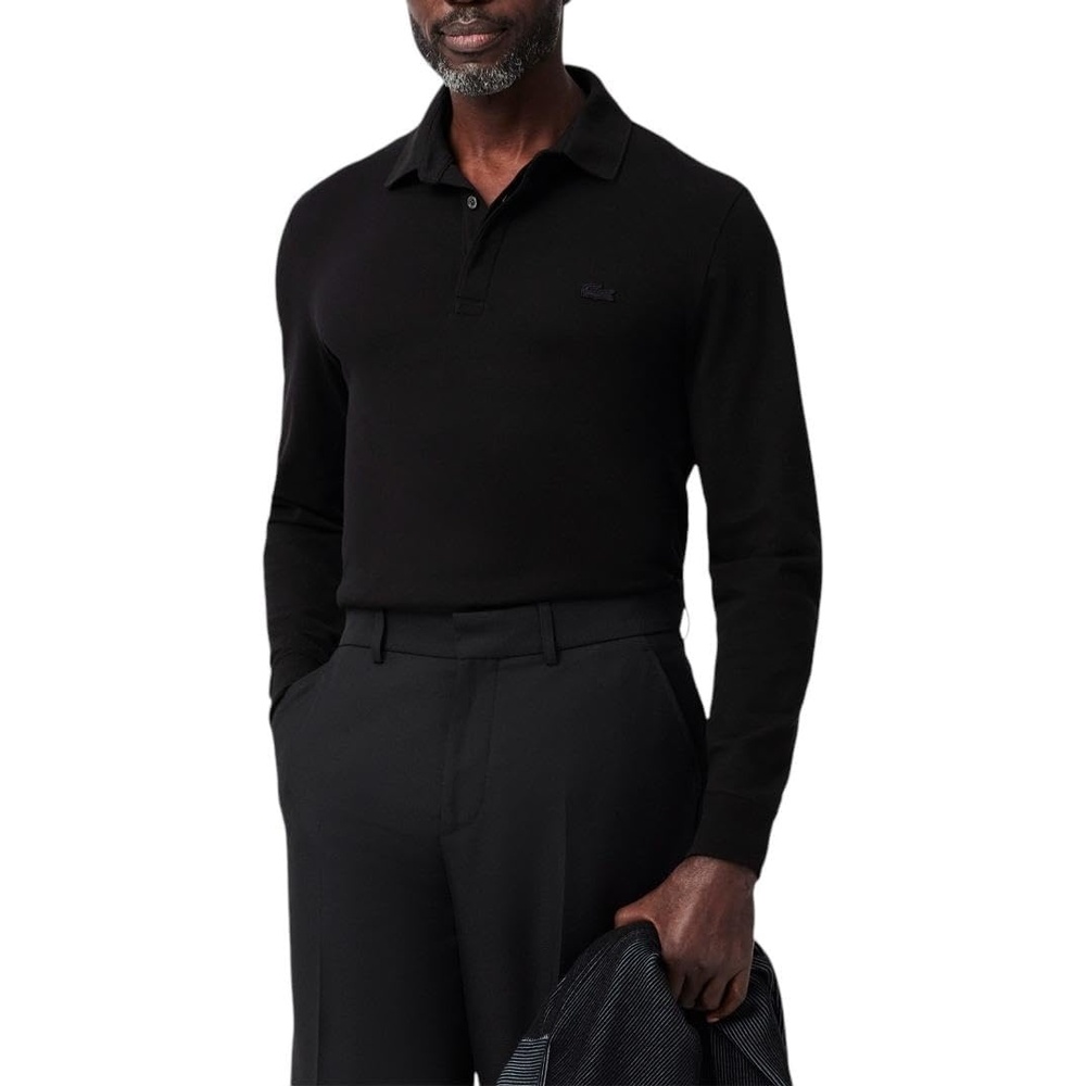 image:imageLacoste Mens Long Sleeve Stretch Cotton Paris PoloBlack