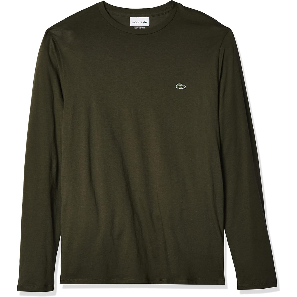 image:imageLacoste Mens Long Sleeved Cotton Pima TShirtBaobab Green
