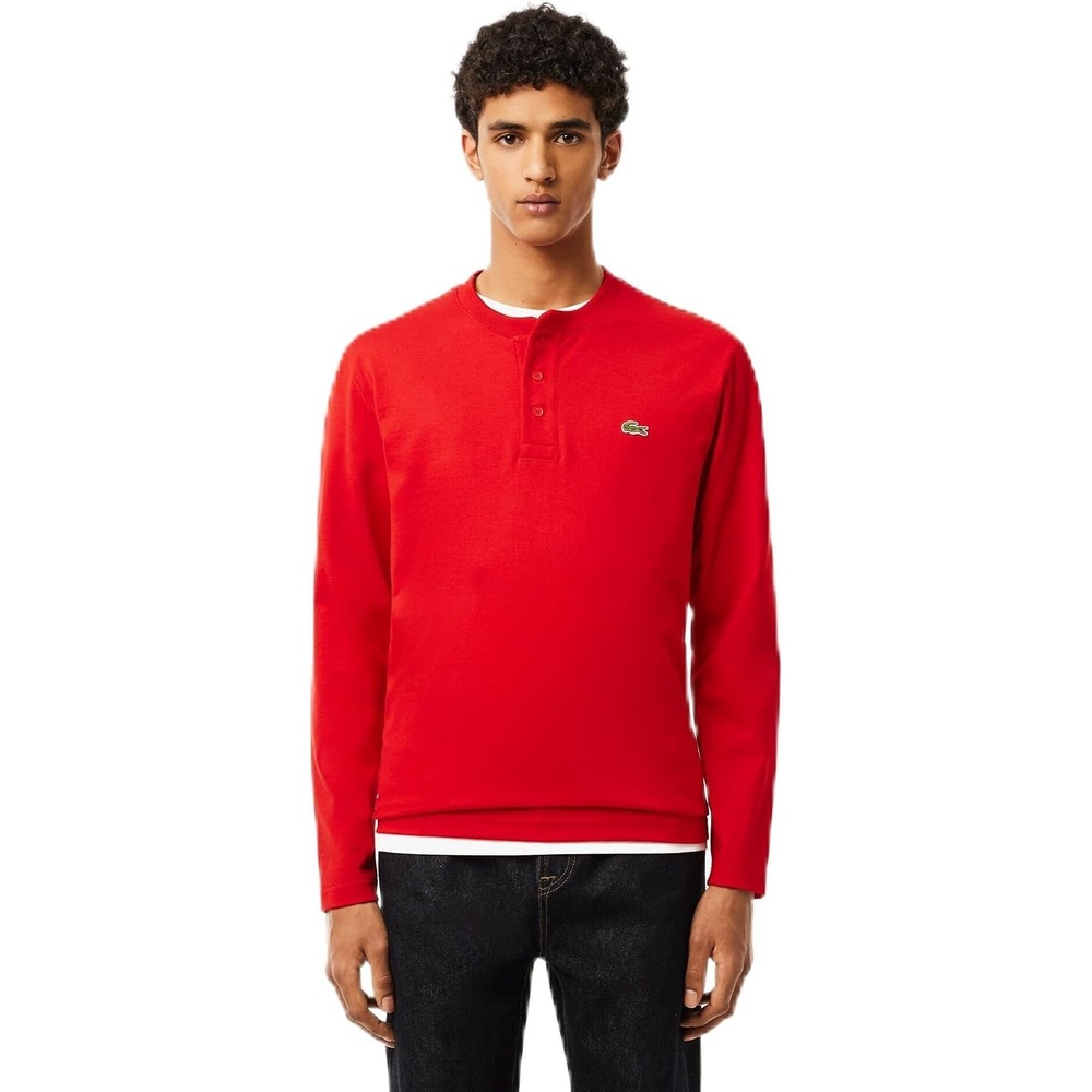 image:imageLacoste Mens Long Sleeved Heavy Cotton TShirtRed