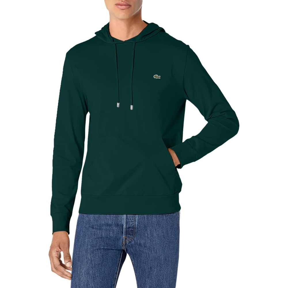 image:imageLacoste Mens Long Sleeved Hooded TShirtBeeche Green