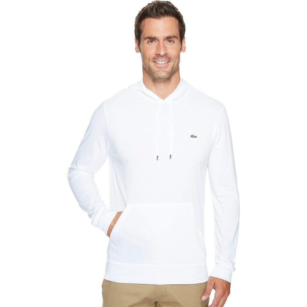 image:imageLacoste Mens Long Sleeved Hooded TShirtWhite