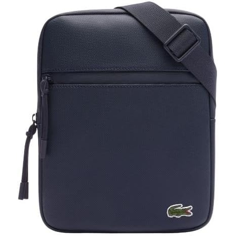 image:imageLacoste Mens Medium LCST Zippered Petit Piqu Crossover BagNavy Eclipse