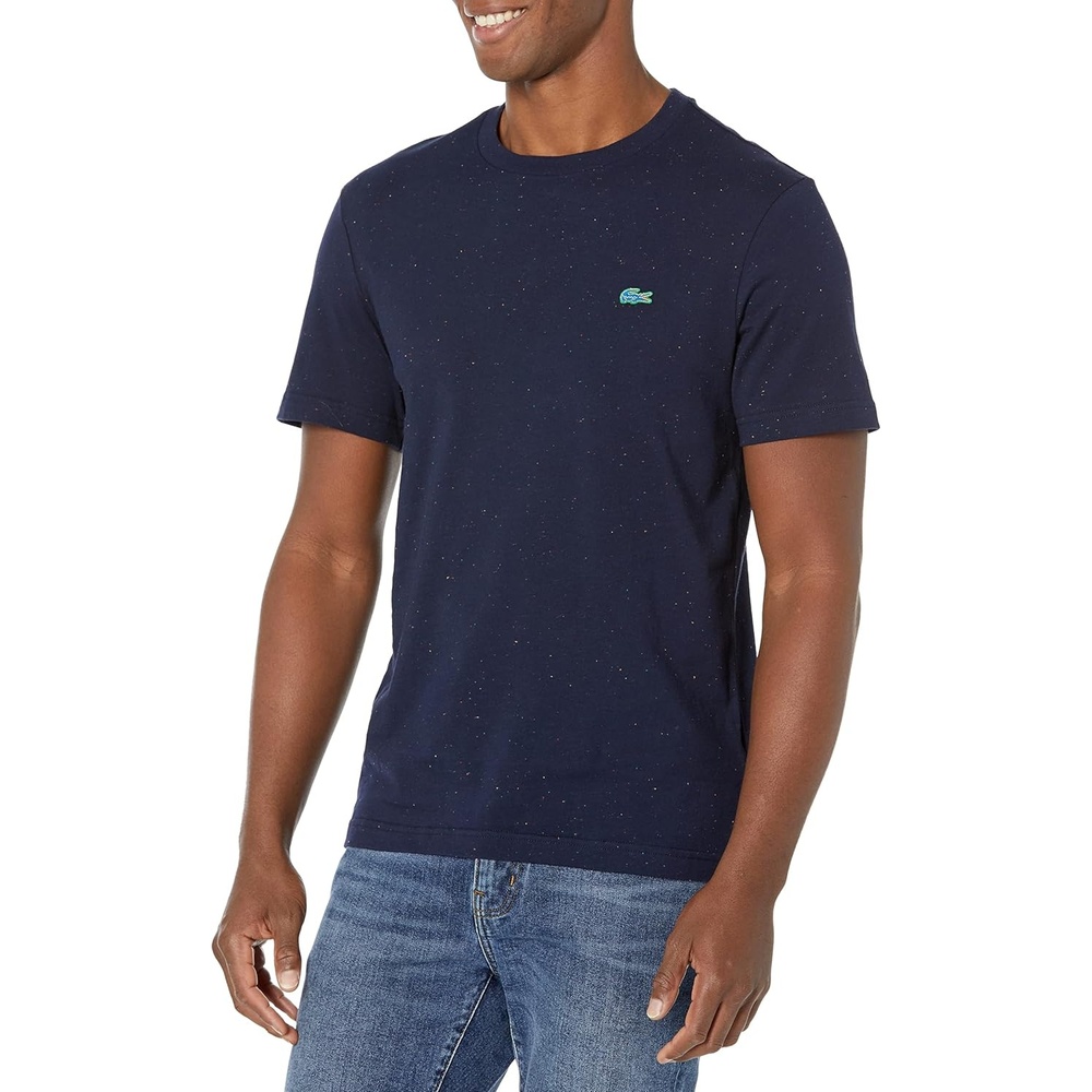 image:imageLacoste Mens Mens Regular Fit Speckled Print Cotton Jersey TShirtNeps Marine