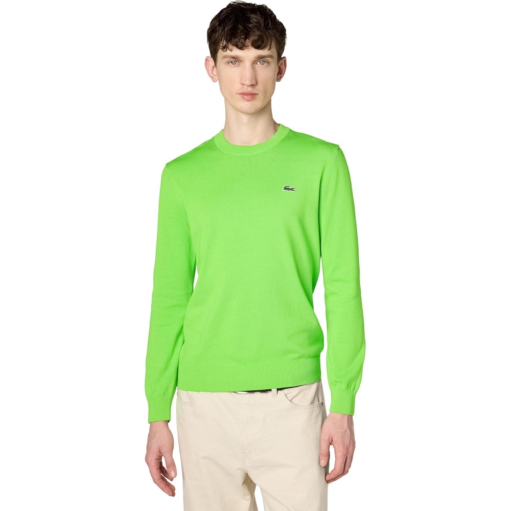image:imageLacoste Mens Monochrome Crew Neck Cotton SweaterBrasilia