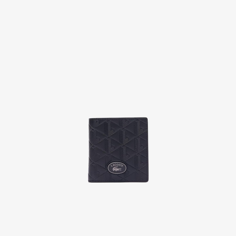 image:imageLacoste Mens Monogram Compact Leather Billfold Black One SizeBlack
