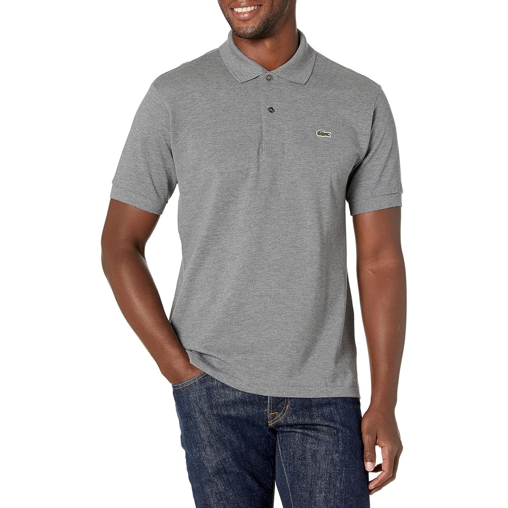 image:imageLacoste Mens Original L1212 Heathered Petit Piqu Cotton Polo Shirt Heather Lead 3XLarge