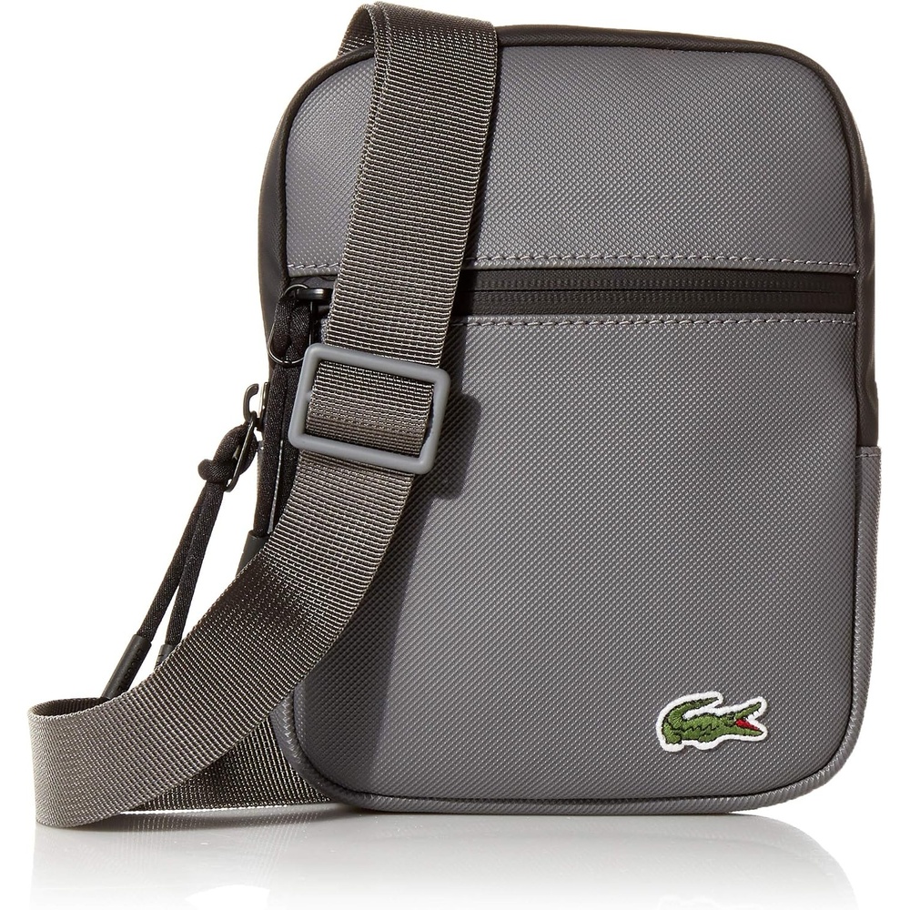 image:imageLacoste Mens PVC Flat Crossover BagSmoked Pearl Black