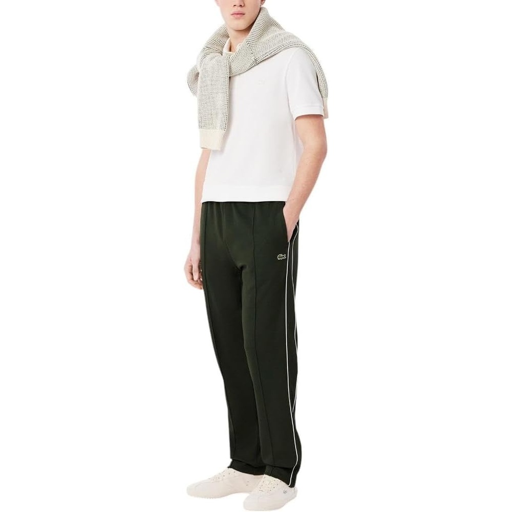 image:imageLacoste Mens Paris Piqu SweatpantsDark Army Green