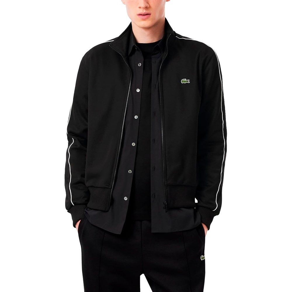 image:imageLacoste Mens Paris Piqu Zip Front Track JacketBlack