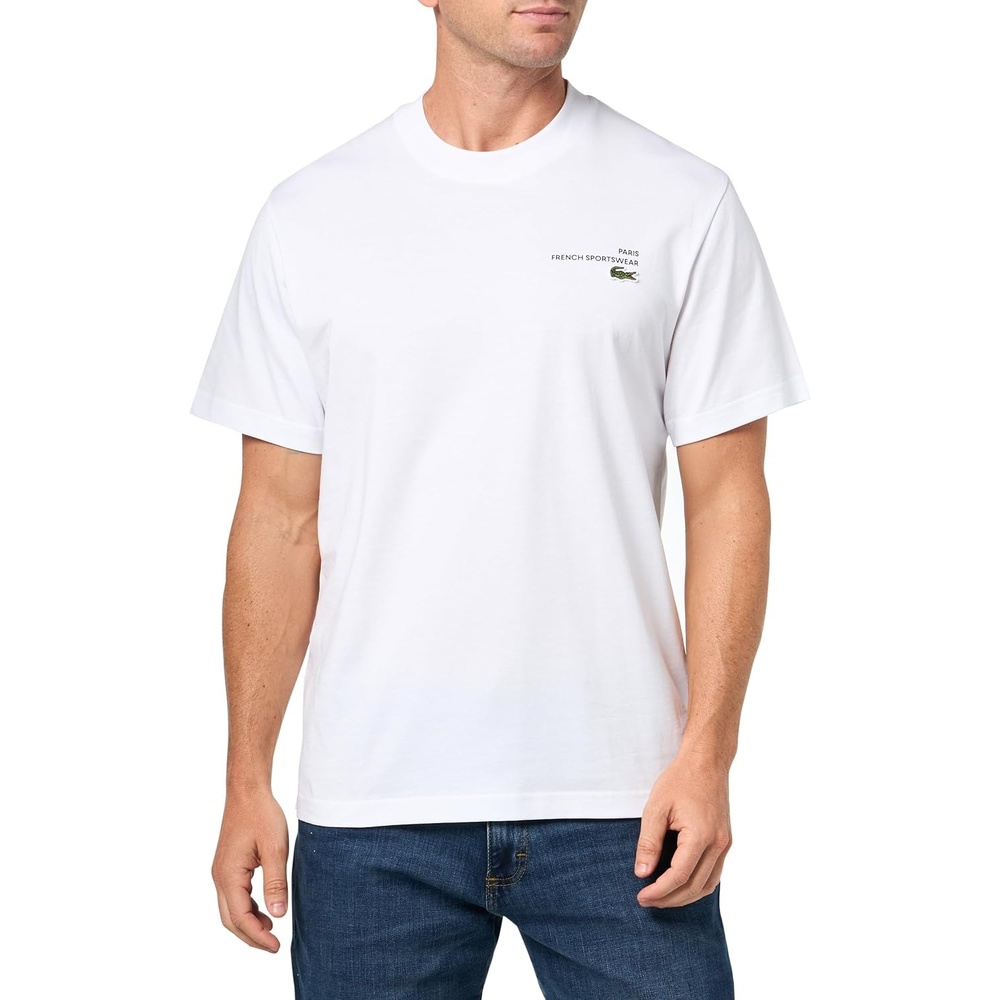 image:imageLacoste Mens Print Motif Jersey TShirtWhite