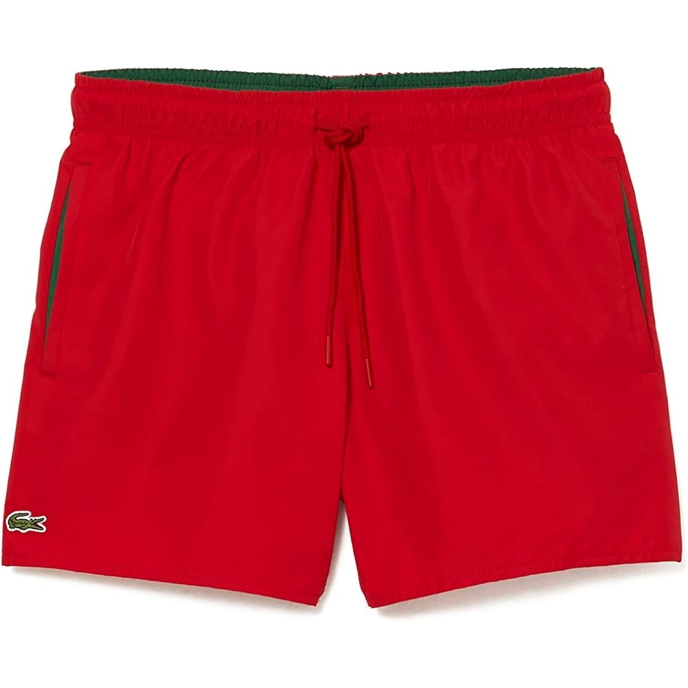 image:imageLacoste Mens QuickDry Swim Shorts 55Red Green