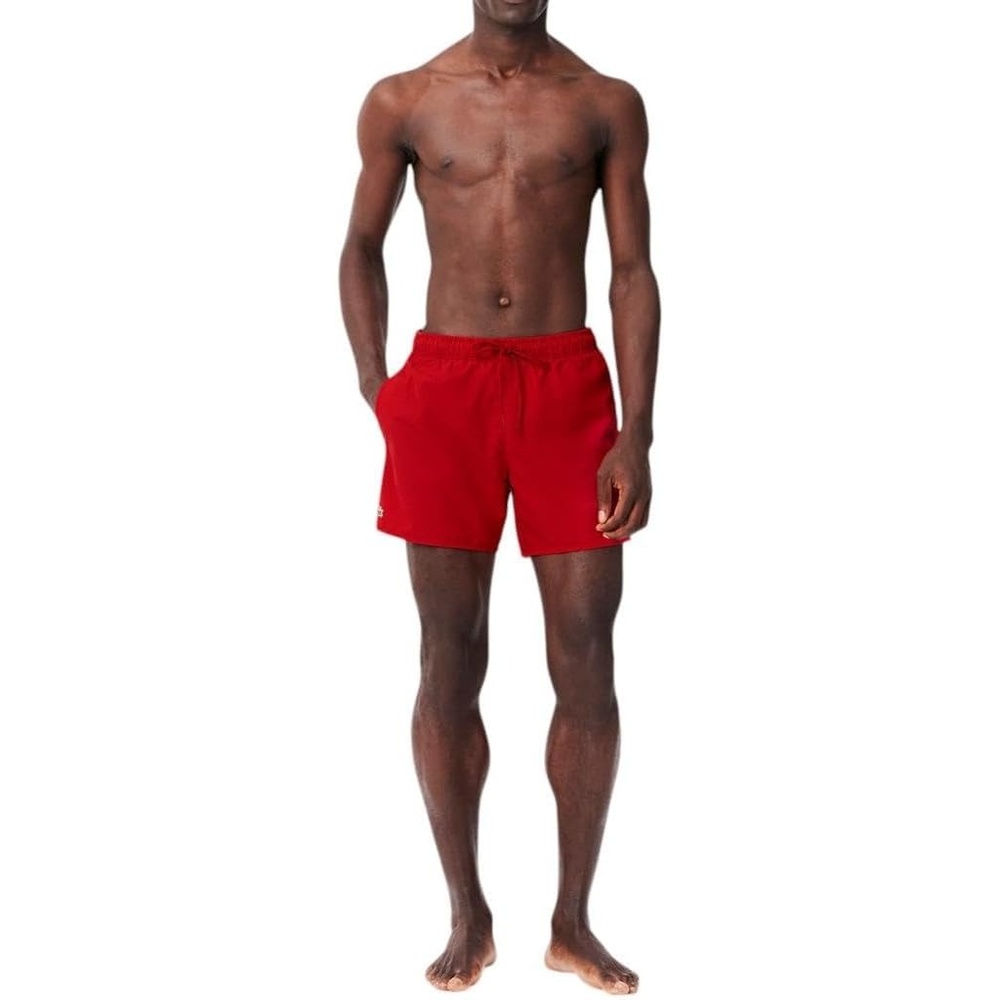 image:imageLacoste Mens QuickDry Swim Shorts 55RedGreen
