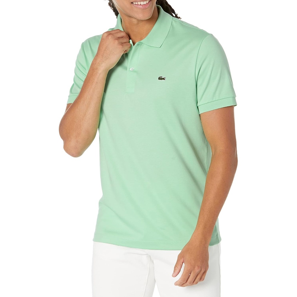 image:imageLacoste Mens Regular Fit Cotton Pima Polo ShirtAsh