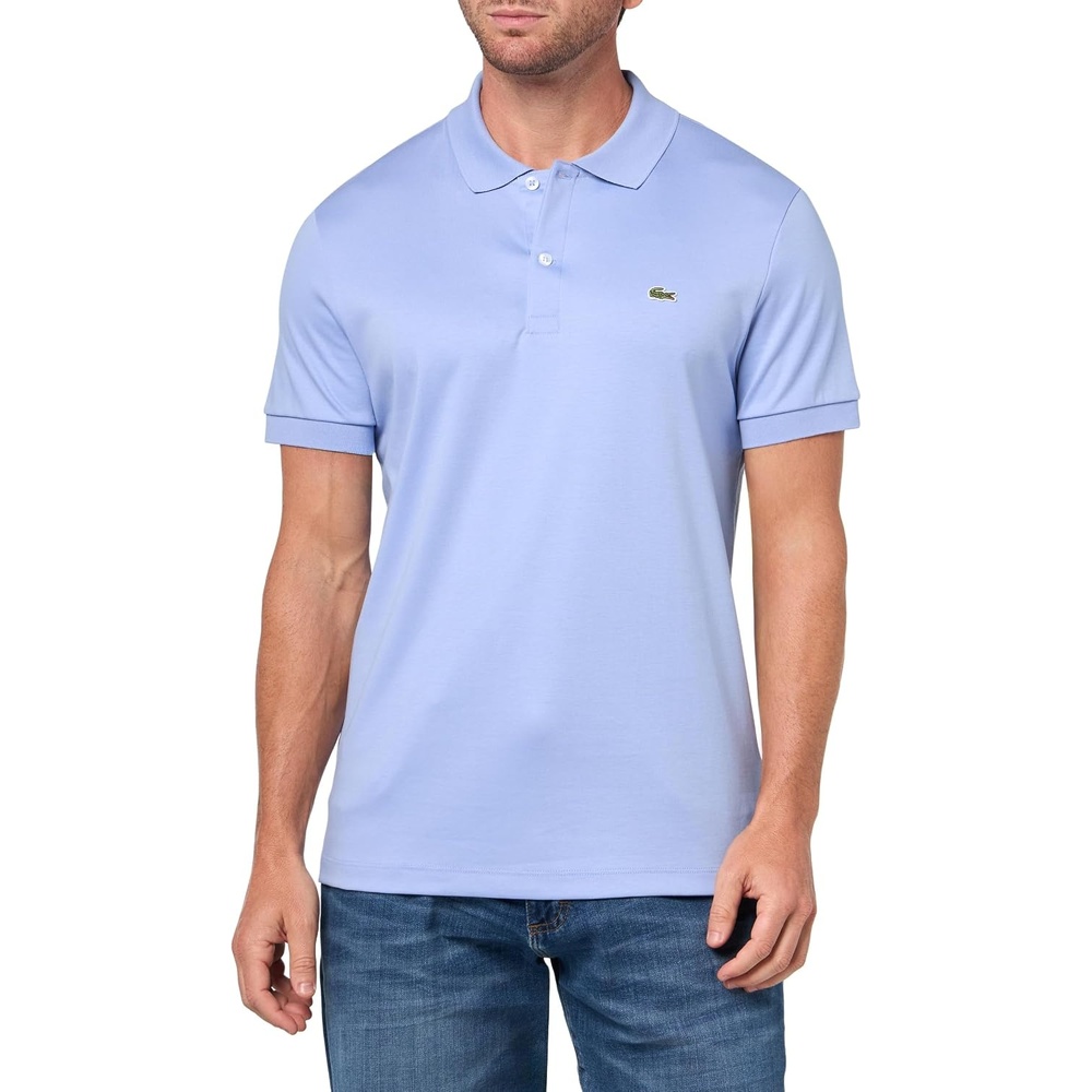 image:imageLacoste Mens Regular Fit Cotton Pima Polo ShirtDelphinium