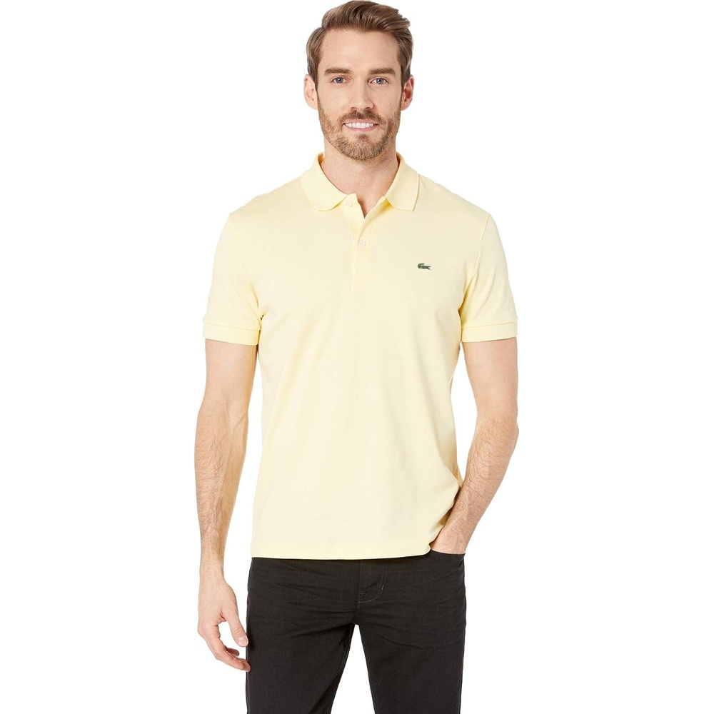 image:imageLacoste Mens Regular Fit Cotton Pima Polo ShirtNapolitan Yellow
