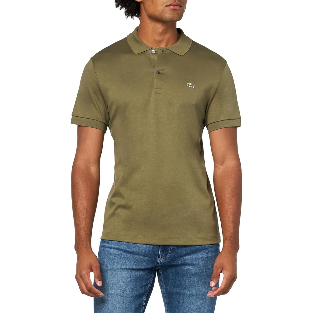 image:imageLacoste Mens Regular Fit Cotton Pima Polo ShirtOlive
