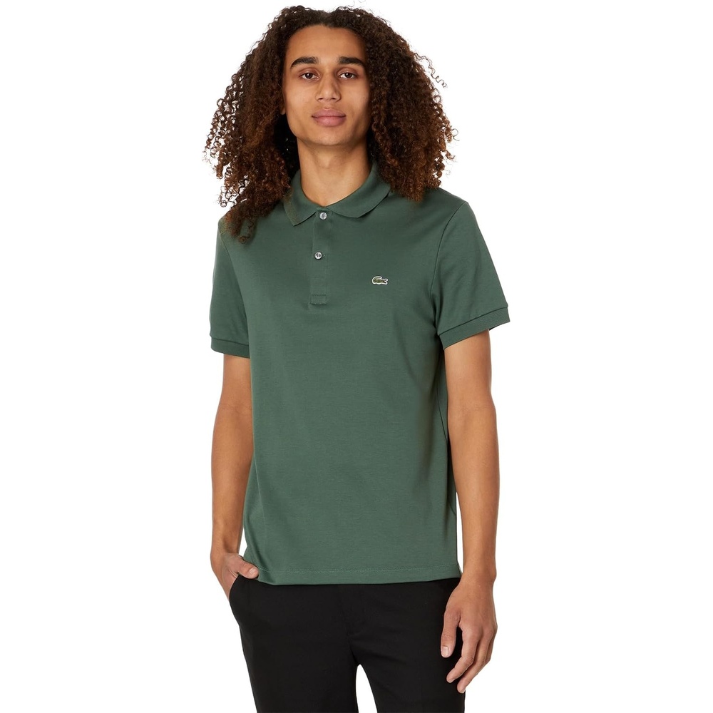 image:imageLacoste Mens Regular Fit Cotton Pima Polo ShirtSequoia