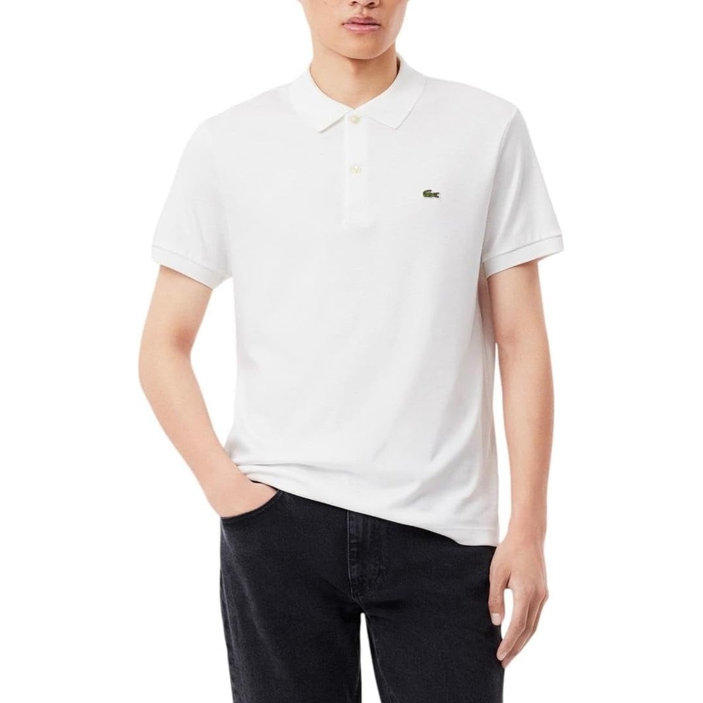 image:imageLacoste Mens Regular Fit Cotton Pima Polo ShirtWhite