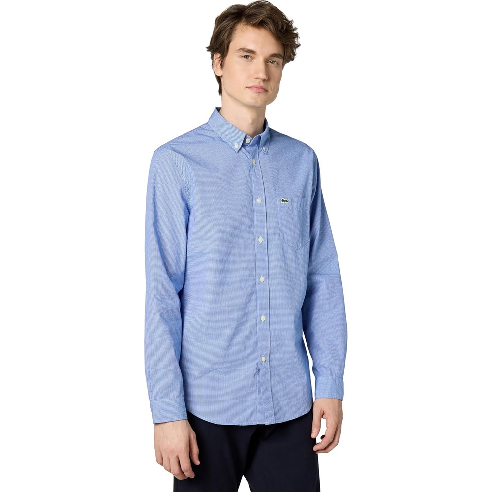 image:imageLacoste Mens Regular Fit Cotton amp Wool OvershirtWhiteMarina
