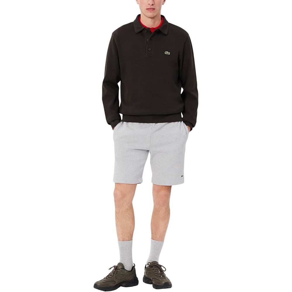 image:imageLacoste Mens Regular Fit Fleece ShortsSilver Chine