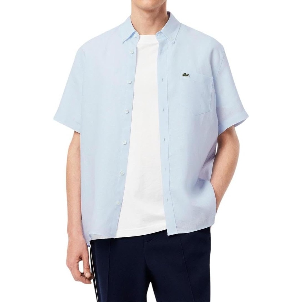 image:imageLacoste Mens Regular Fit Linen Casual Button DownRill
