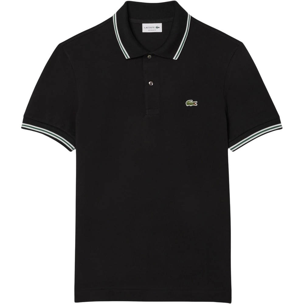 image:imageLacoste Mens Regular Fit Trim Accent L1212 Polo ShirtBlack