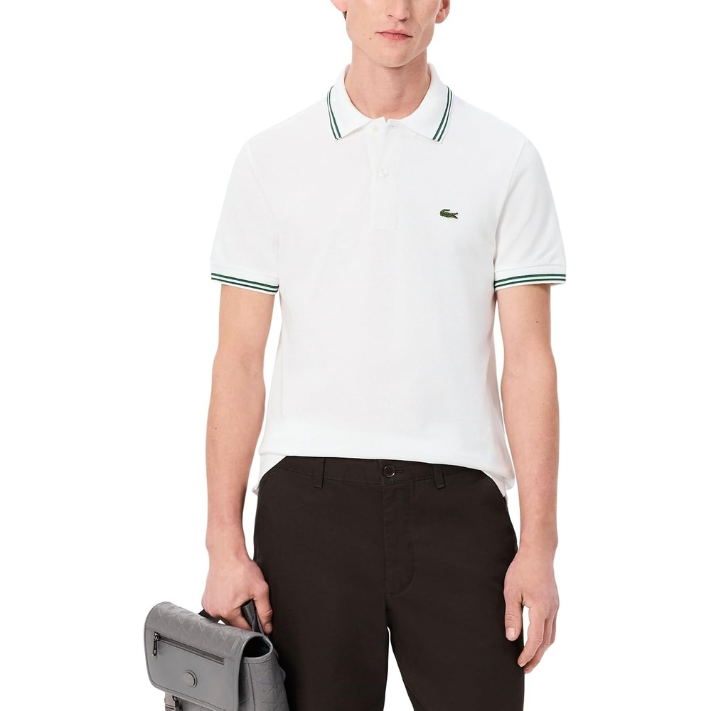image:imageLacoste Mens Regular Fit Trim Accent L1212 Polo ShirtWhite