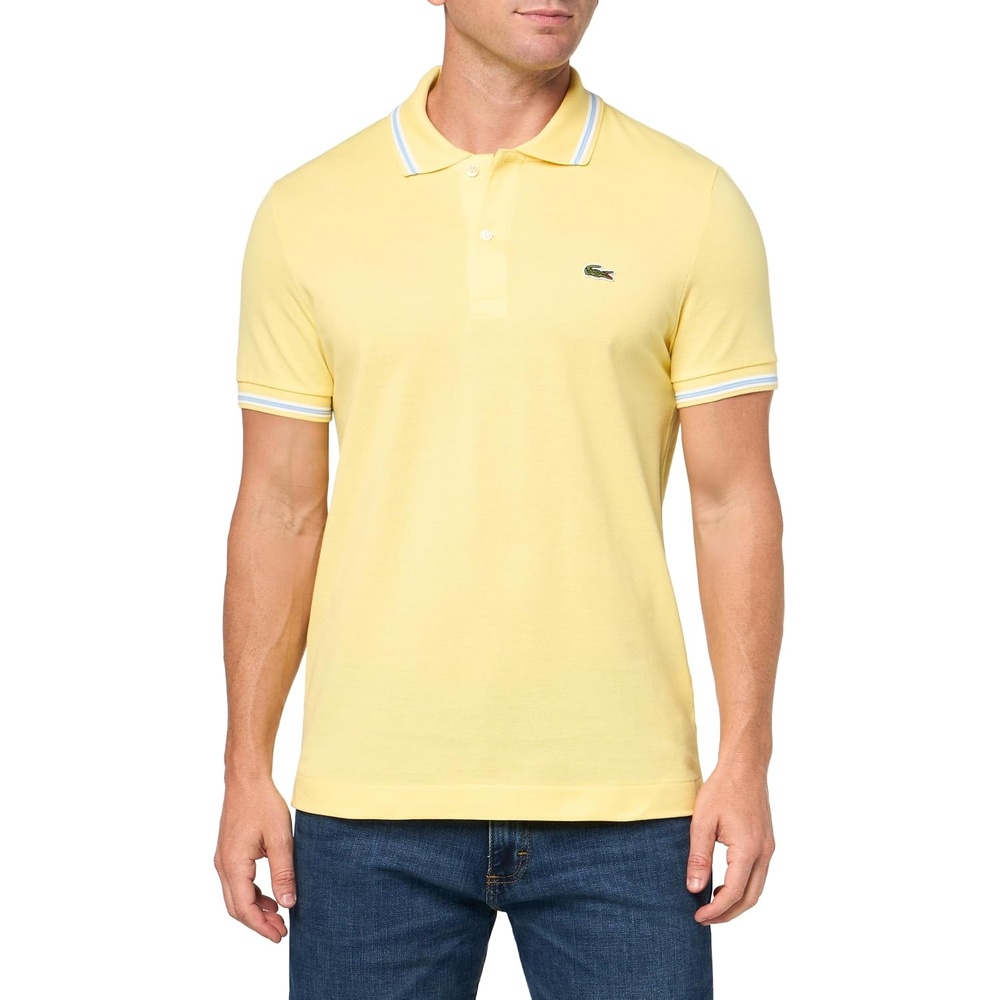 image:imageLacoste Mens Regular Fit Trim Accent L1212 Polo ShirtYellow