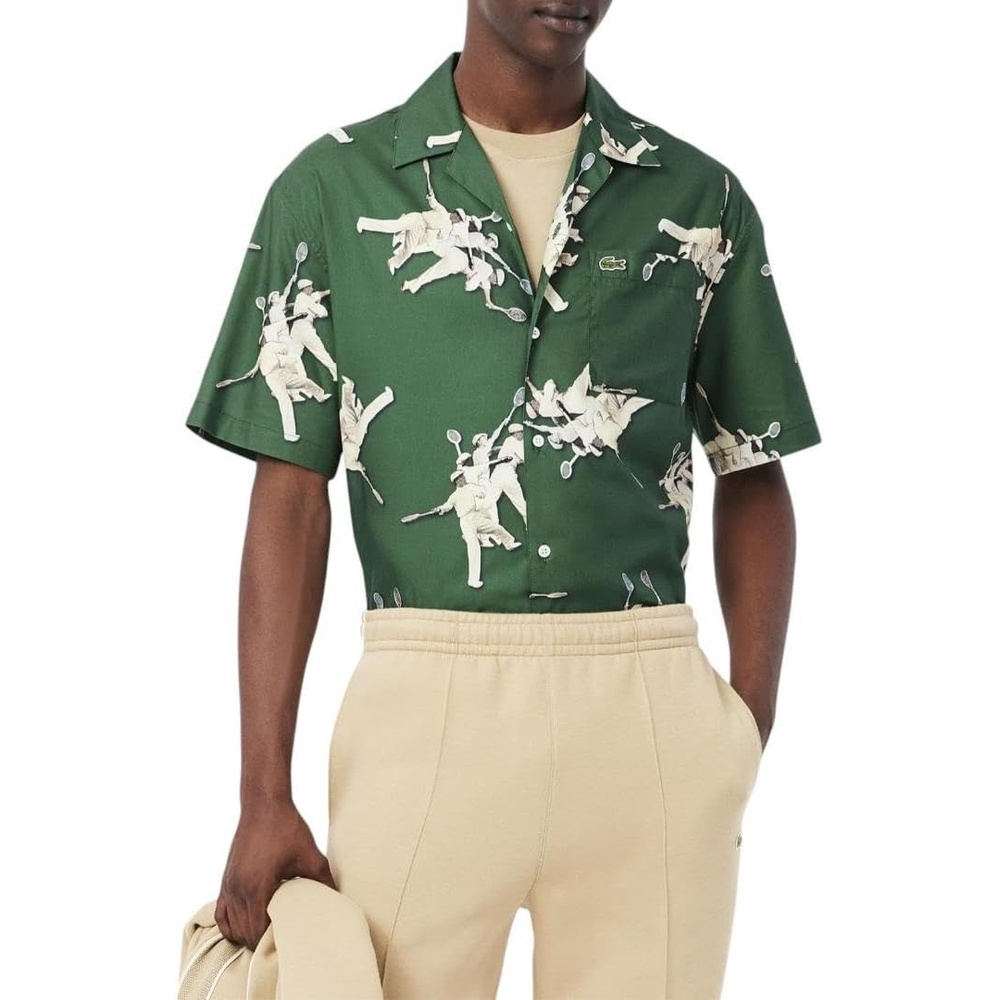 image:imageLacoste Mens Relaxed Fit Ren Print ShirtGreen