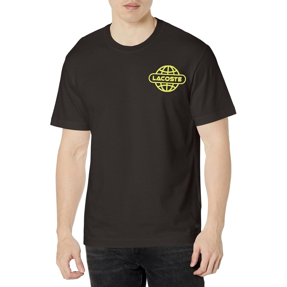 image:imageLacoste Mens Relaxed Fit Signature Print TShirtBlack