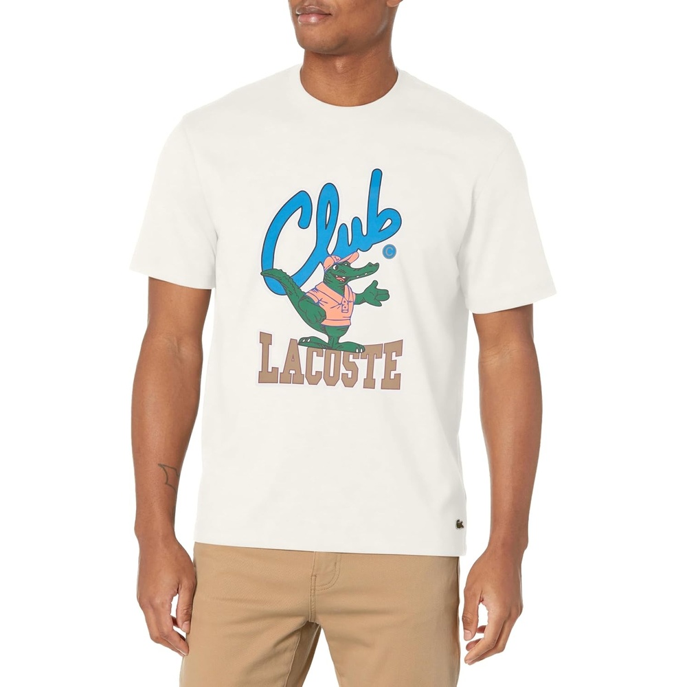 image:imageLacoste Mens Relaxed Fit Signature Print TShirtFlour