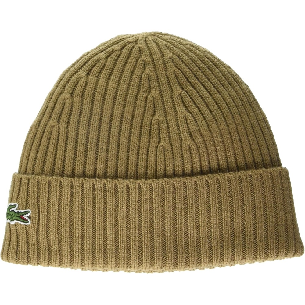 image:imageLacoste Mens Rib Knit Brushed Wool BeanieCookie Brown