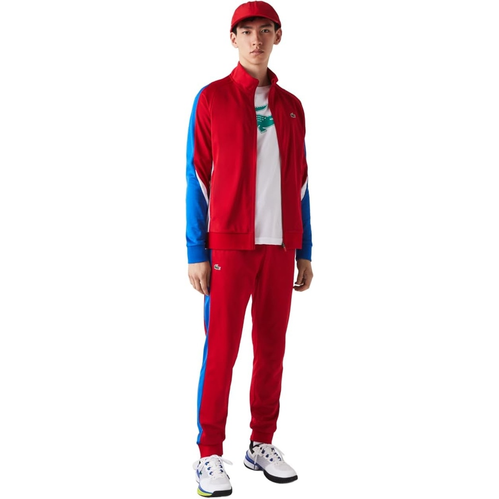 image:imageLacoste Mens Runresistant Tennis TrackpantsRedMarinaWhite