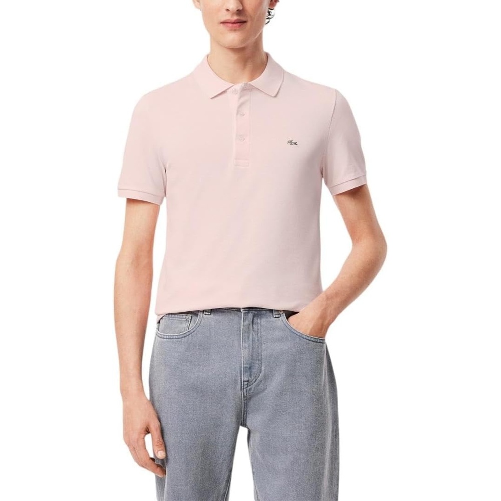 image:imageLacoste Mens Short Sleeve Stretch Grey Croc Pique PoloFlamingo