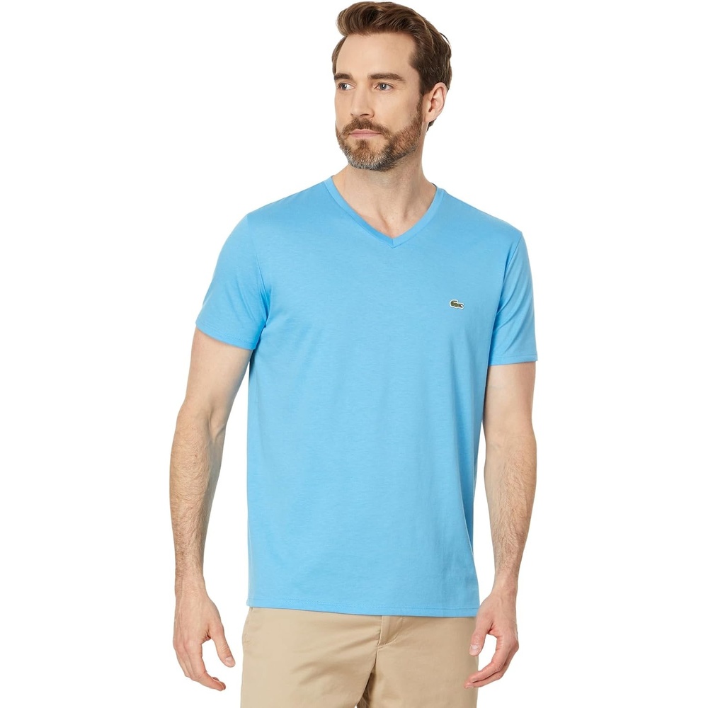 image:imageLacoste Mens Short Sleeve VNeck Pima Cotton Jersey TShirtBonnie