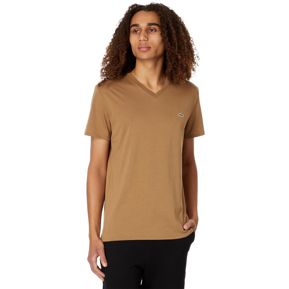 image:imageLacoste Mens Short Sleeve VNeck Pima Cotton Jersey TShirtCookie