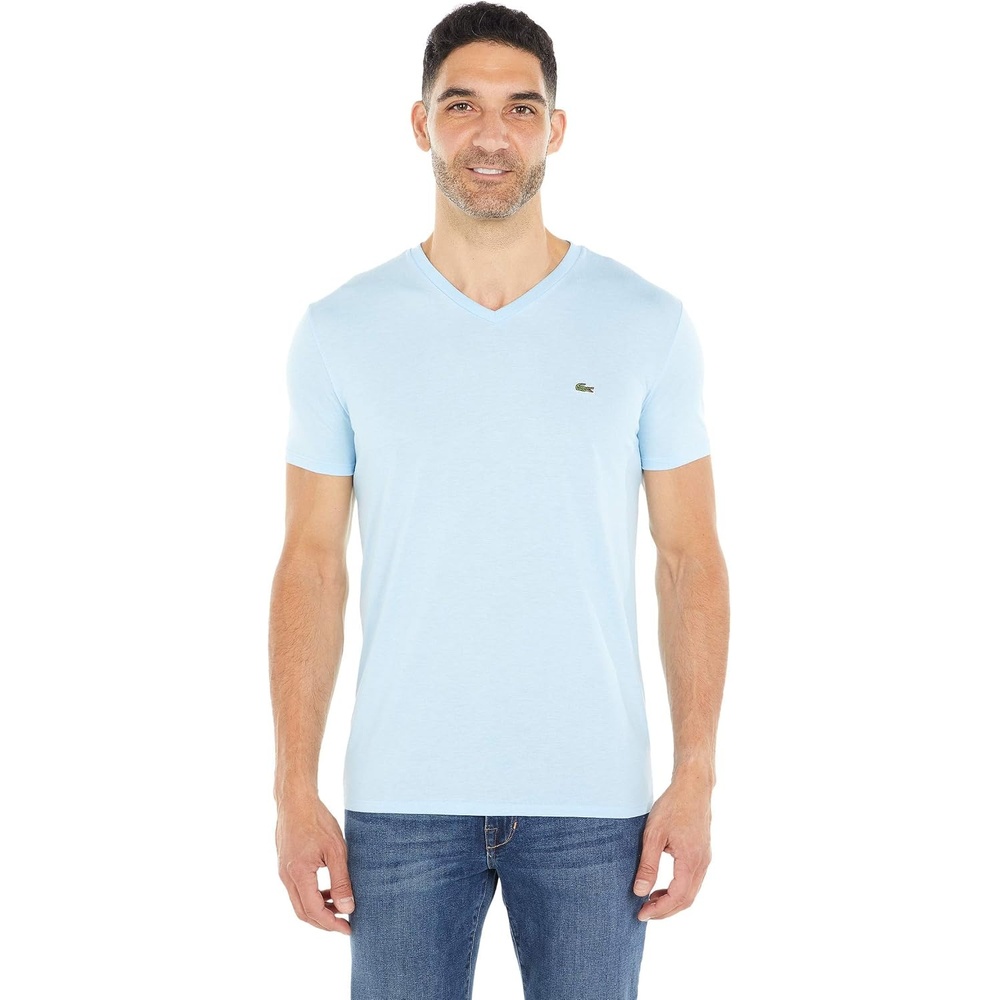 image:imageLacoste Mens Short Sleeve VNeck Pima Cotton Jersey TShirtOverview