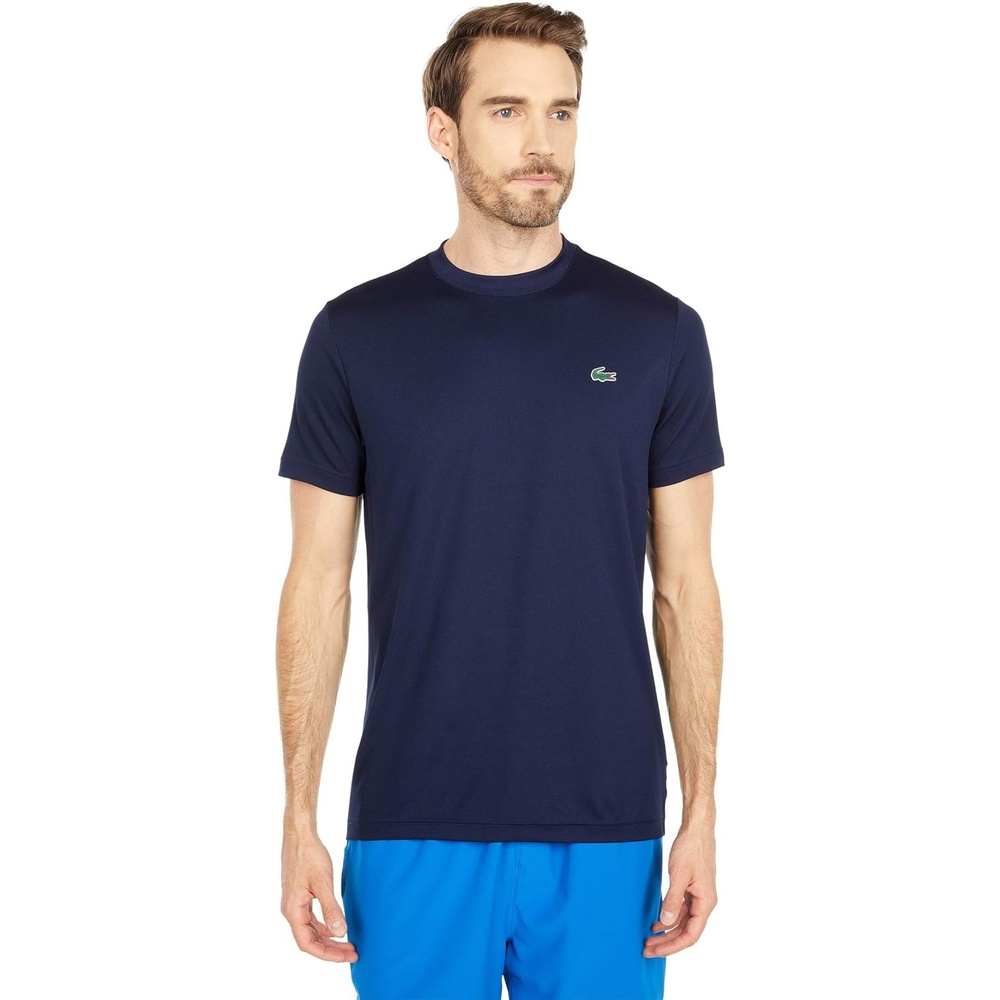 image:imageLacoste Mens Slim Fit Breathable Piqu TShirtNavy Blue