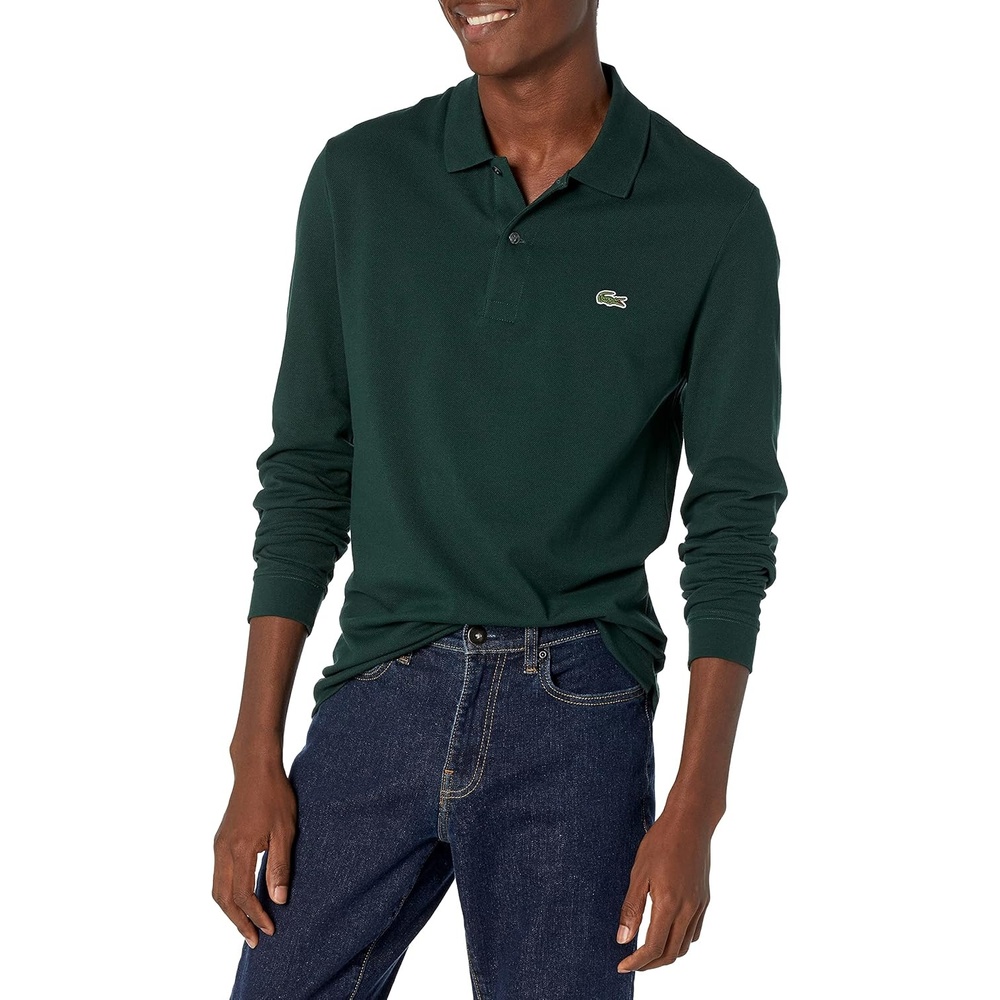image:imageLacoste Mens Slim Fit L1212 Long Sleeved Polo ShirtSinople