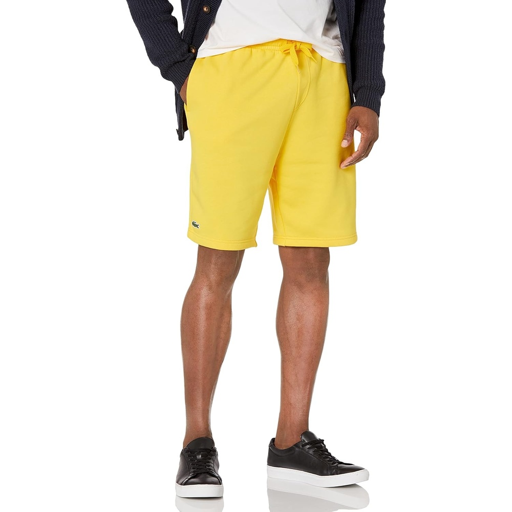 image:imageLacoste Mens Sport Tennis Fleece ShortCornmeal Yellow