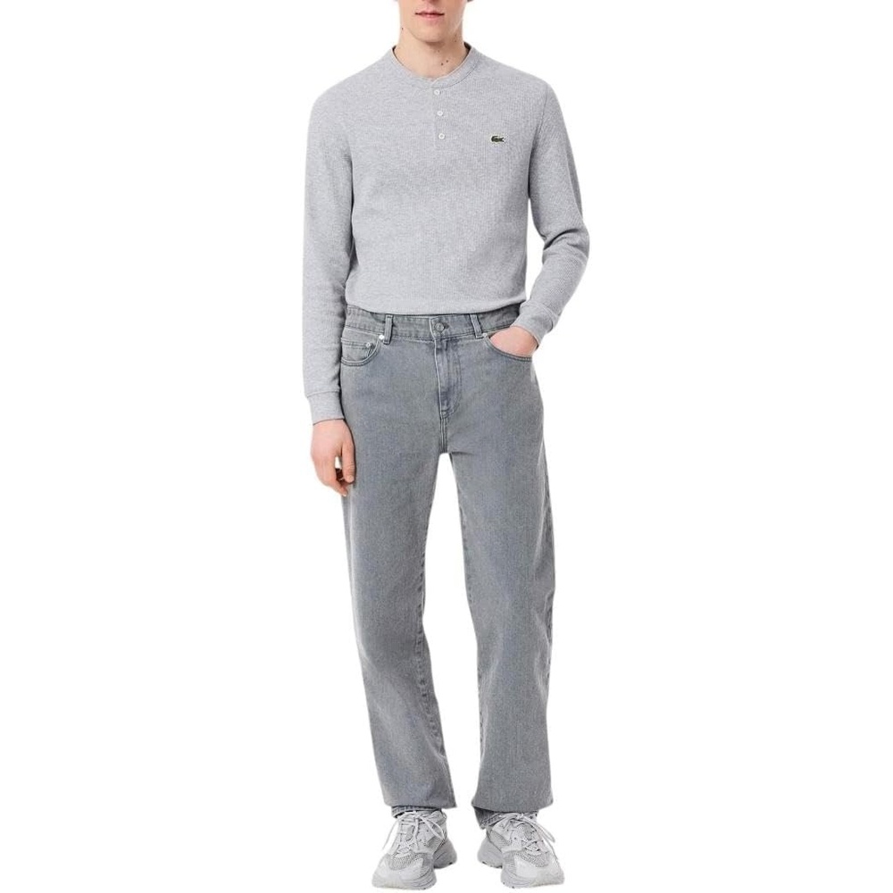 image:imageLacoste Mens Straight Fit Argile Dyed JeansWashed Calcaire