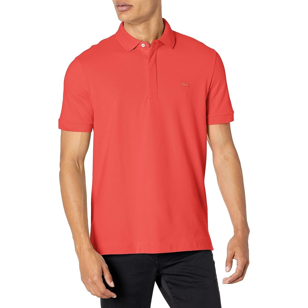 image:imageLacoste Mens Stretch Cotton Paris PoloCrater Orange