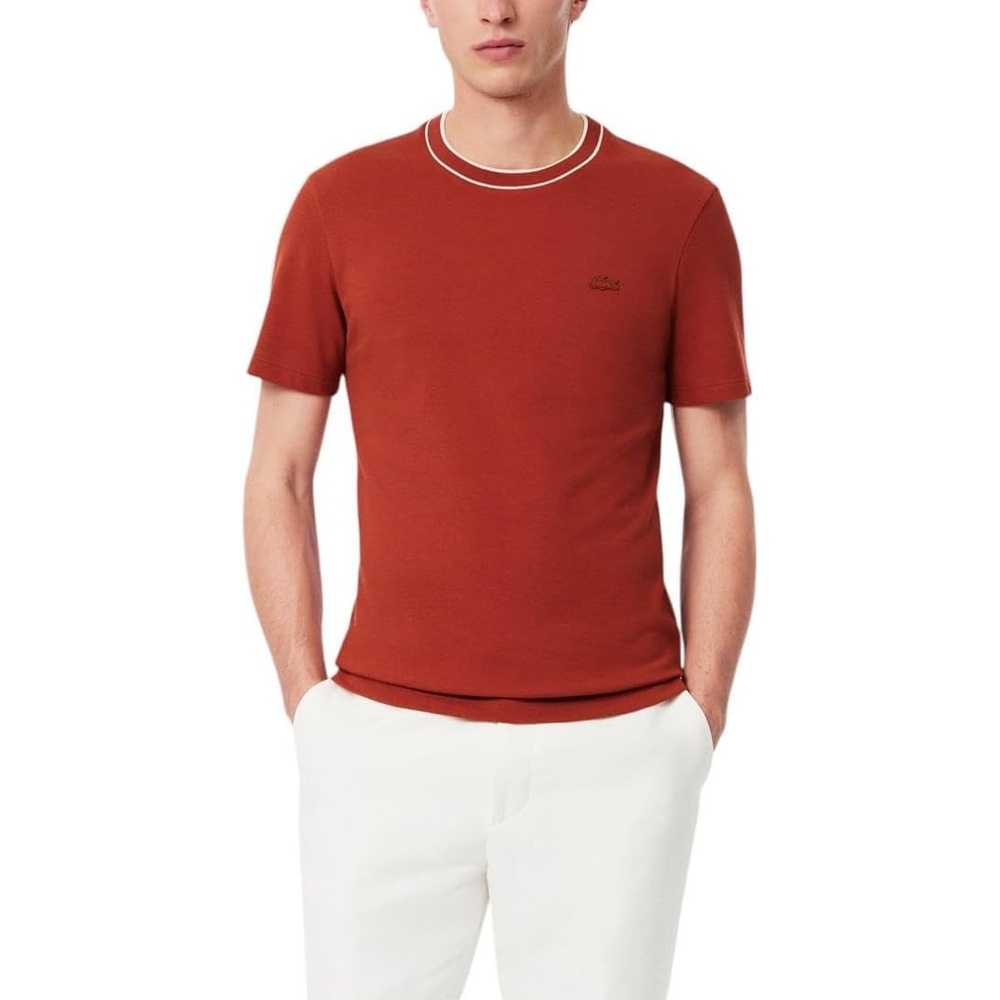 image:imageLacoste Mens Stretch Piqu Stripe Collar TShirtIberis Striped Collar
