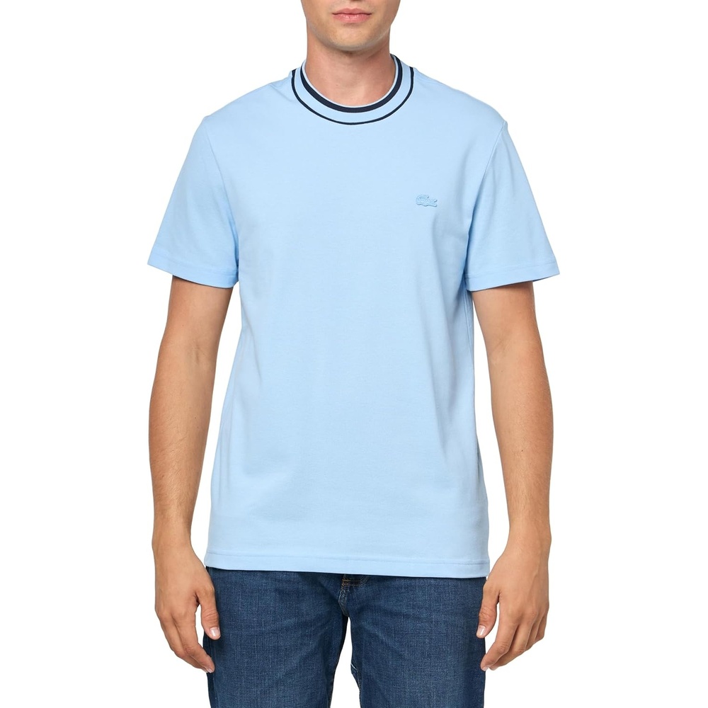 image:imageLacoste Mens Stretch Piqu Stripe Collar TShirtOverview