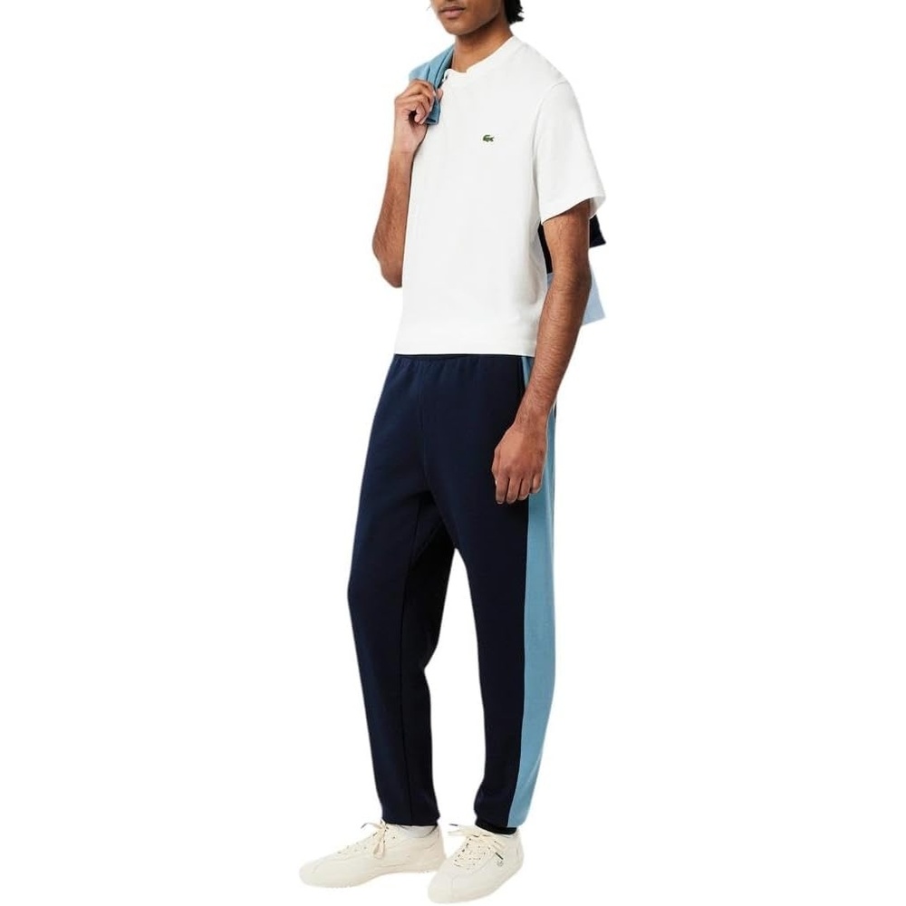 image:imageLacoste Mens Tapered Colorblock SweatpantsNavy Blue Dark Blue Light Blue