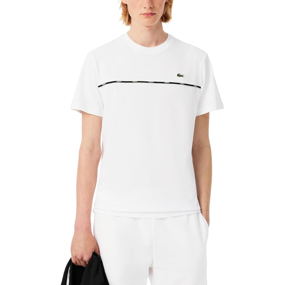 image:imageLacoste Mens Trim Cotton Jersey TShirtWhite