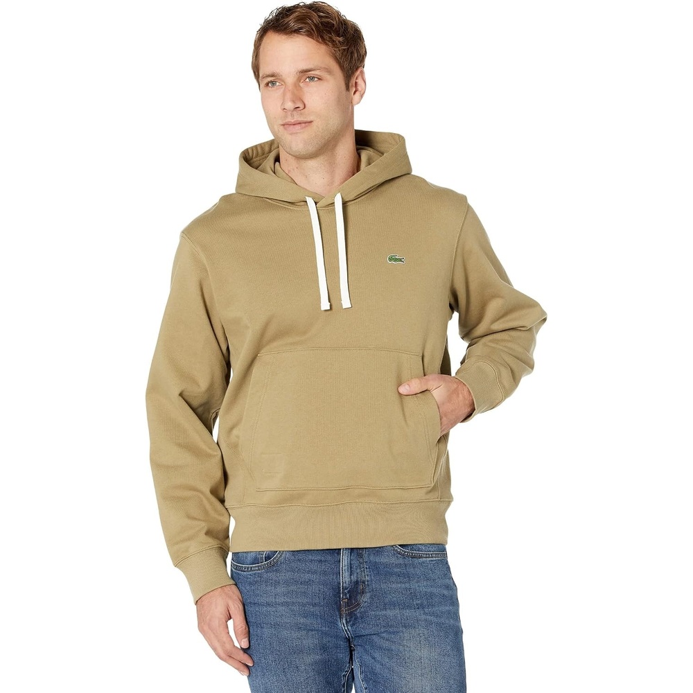 image:imageLacoste Mens Unisex Hooded Organic Cotton SweatshirtAloe