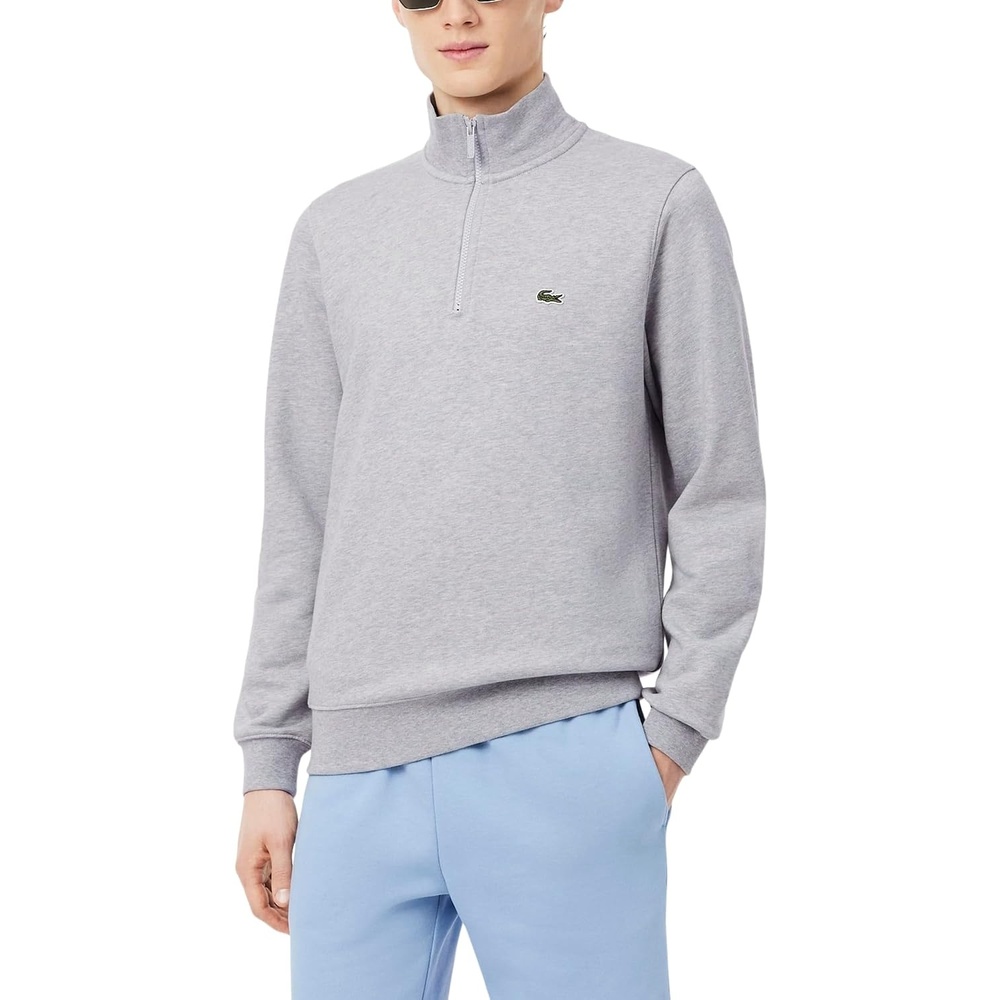 image:imageLacoste Mens Zip Up SweatshirtSilver Chine