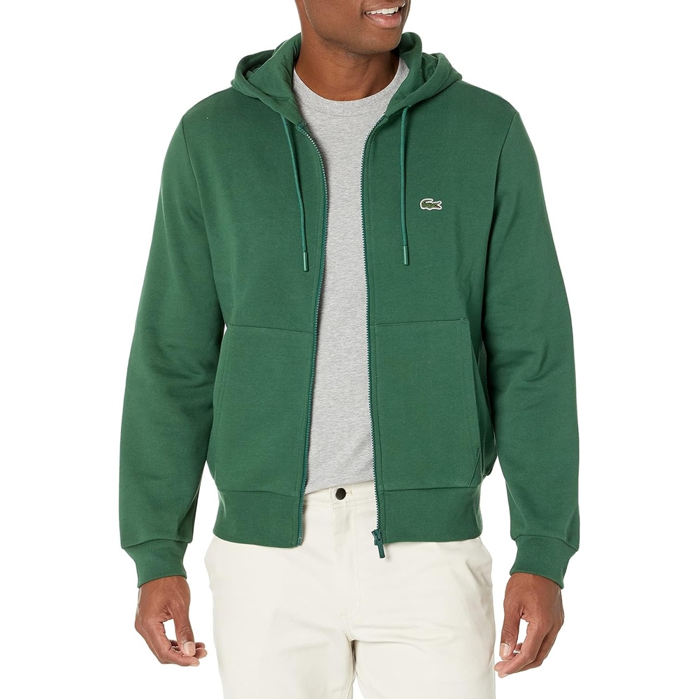 image:imageLacoste Mens ZipUp Fleece HoodieGreen